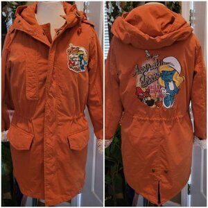 Women's Anorak Smurf Jacket Coat Anime Cartoon Streetwear Sherpa fleece